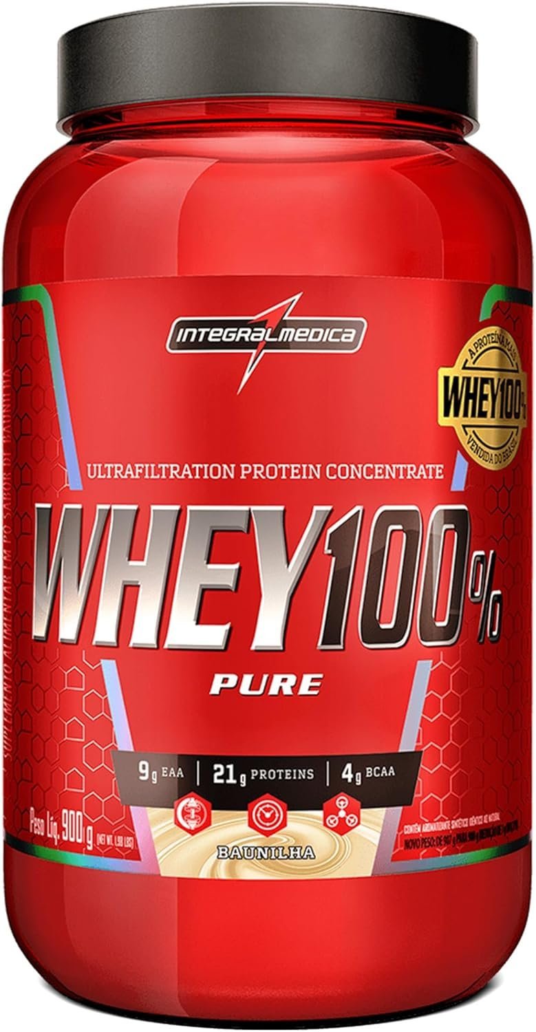 Proteína Concentrada IntegralmedicaWhey 100% Pure Baunilha 900g Pote
